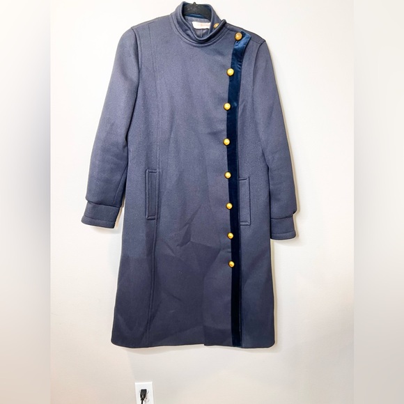 Tory Burch Warren Coat Navy Size 2/XS - Picture 3 of 7